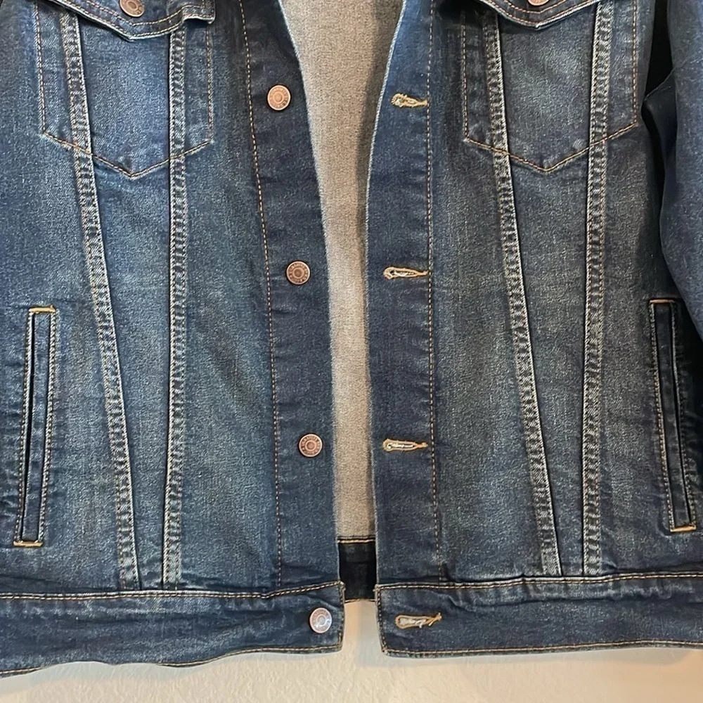 Levi’s Strauss Gold Men’s Jacket Medium Causal Cotton Blue Distressed Preppy - Picture 5 of 17